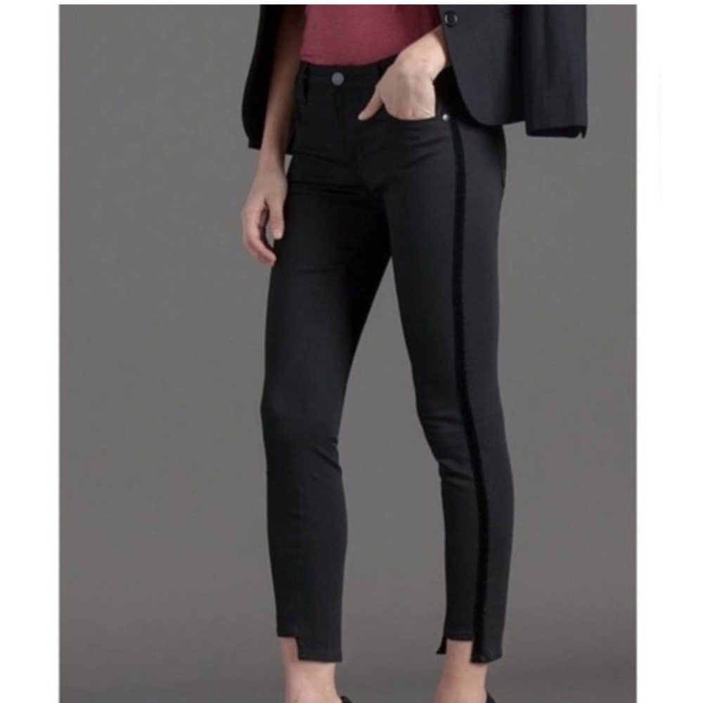 NEW PARKER SMITH BLACK TWISTED TUXEDO STEP HEM SKINNY JEAN STYLE 2076EB SIZE 27